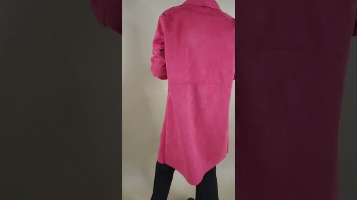 Made in Italy Suko Stretch Suedette Classic Duster Jacket Crimson #onlineshopping #plussize