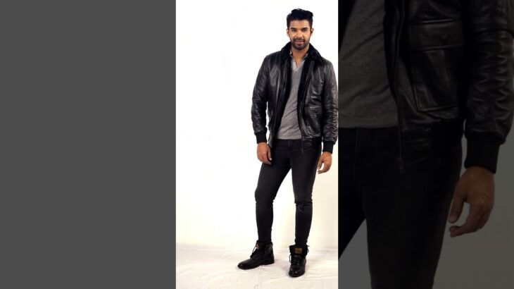 Black Bomber Jacket with Faux Fox Fur #bomberjackets #leathershoes #leather_shoe_price #ukjackets
