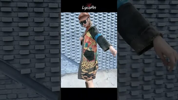 レオパードミックスロングジャケット(CA-LJ001) #fashion #denim #jacket #short