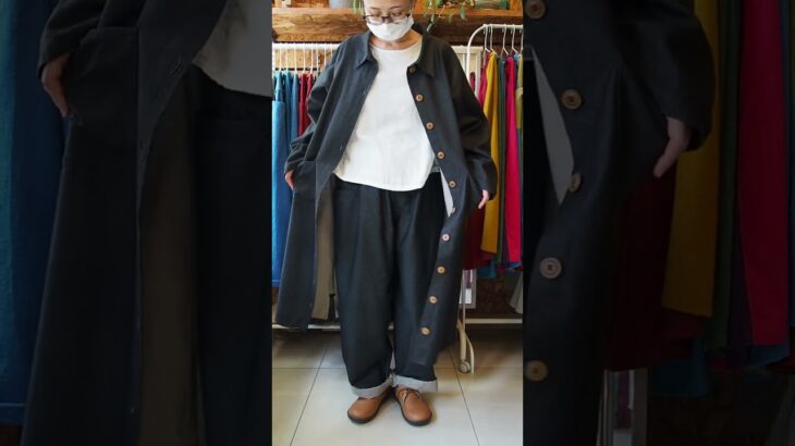 Hinamiロングジャケットのご紹介。 #秋ジャケット #ハンドメイド #ファッション #fashion #手作り服