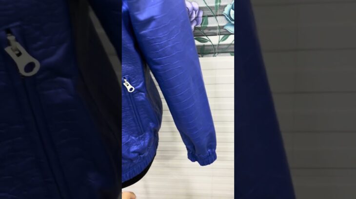 Men’s Real Leather Blue Crocodile Pattern Embossed Bomber Jacket #fashion #style #jacket #leather