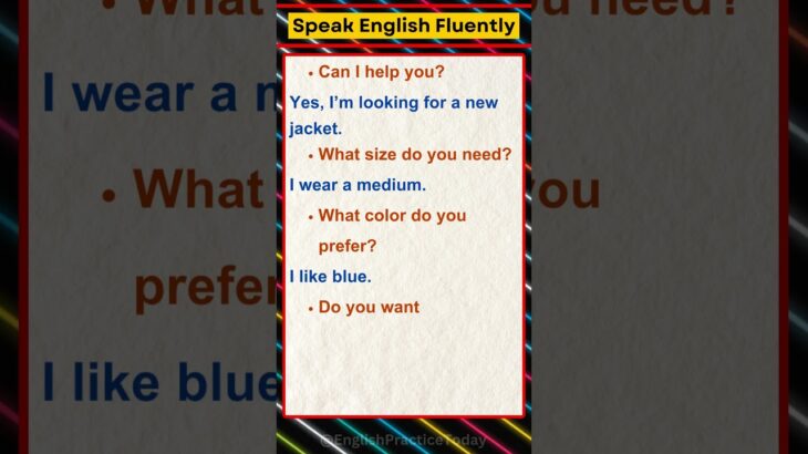 Simple English Conversation: Shopping for a New Jacket  #shorts  #englishshorts