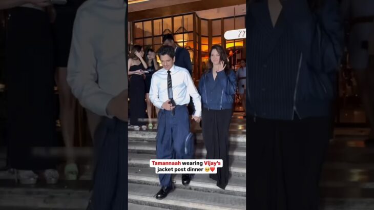 Tamannaah and Vijay,Tamannaah was snapped wearing Vijay’s jacket #shorts