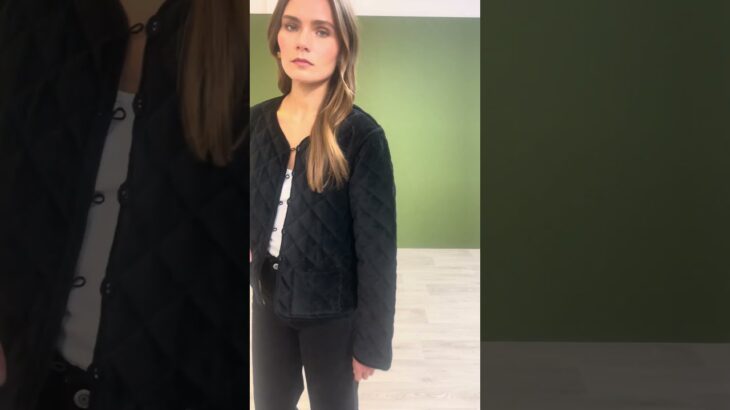 Black Velvet Quilted Jacket With Reversible Leopard Lining