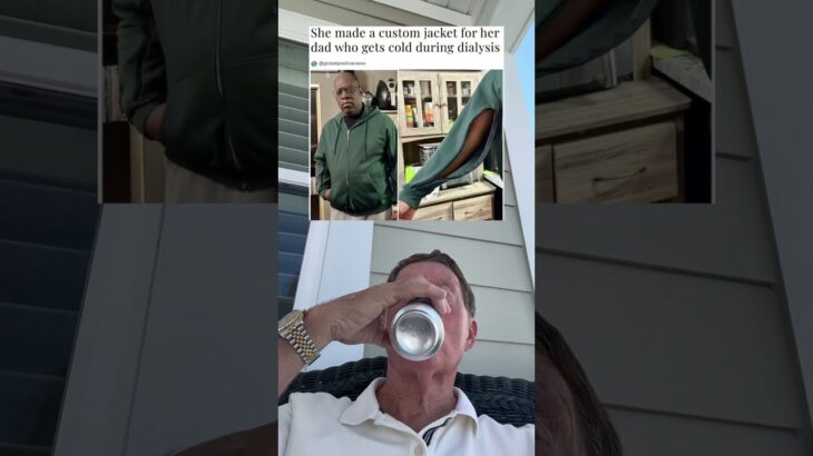 She Made A Custom Jacket For Her Dad Who Gets Cold During Dialysis. (grandpa)