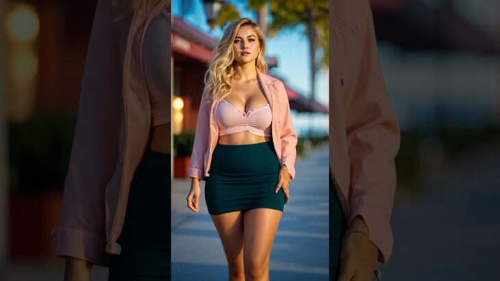 Short Skirt And Pink Jacket Fashion Inspiration For Girls  #outfit #fashion