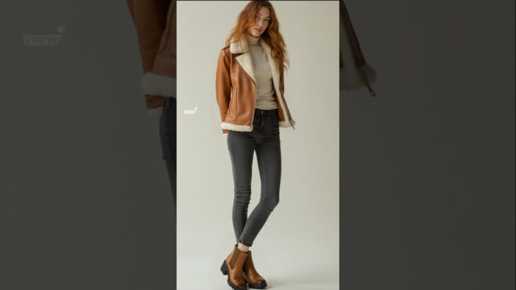 2024 Winter fashions – cropped leather aviator jacket #styles #outfits