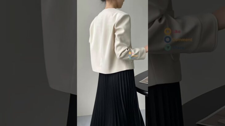 ボタンディテールノーカラージャケット 税込¥9490#beberegarder #ベベルガルデ  #40代ファッション #50代ファッション #ノーカラージャケット #大人女子  #50代ファッション