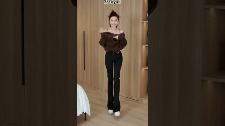 Autumn Winter Splicing Sweater Women Jacket Long Sleeve Hooded Loose Knit Pullover @ZoeStyle1