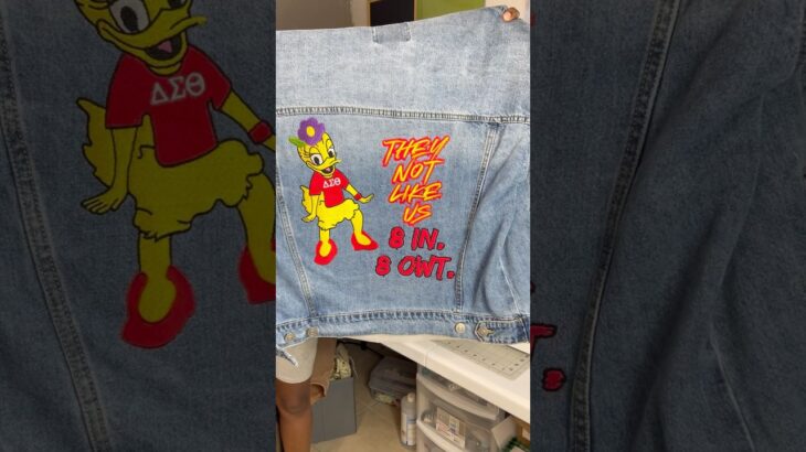 Check out this stunning custom embroidered delta denim jacket! #poolinembroiderymachine #jeans