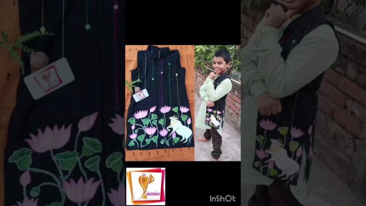 Handpainted Kids Jacket Making & Styling ❤️❤️ #viralvideo #art #shortsfeed #handpainted