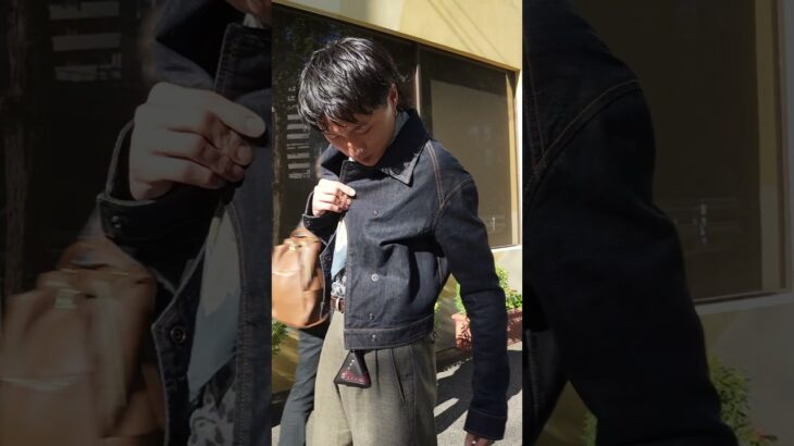 【変型デニムジャケット？】ブランドデザイナーの私服をスナップ　　#ファッションスナップ #デニム