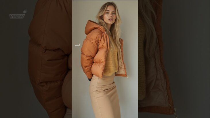 2024 Winter fashions – puffer jacket & pencil skirt #styles #outfits