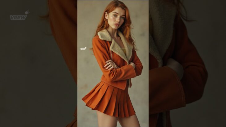 2024 Winter fashions – shearling-lined suede jacket & pleated mini skirt #styles #outfits