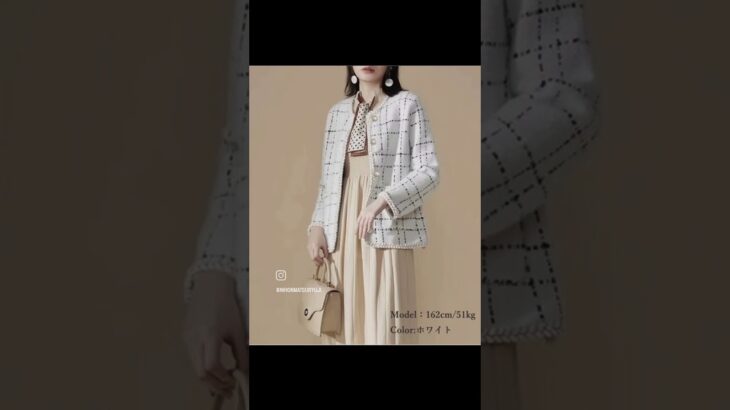 🌟華やかなデザインのジャケットが登場！素材はポリエステル75%+アクリル25%で、伸縮性もあり。プロフィールのリンクからショップをご覧ください。#ジャケット #ツイード風 #ファッション #おしゃれ