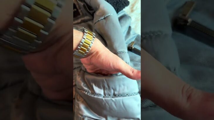 ASMR  Greyish Blue Twill Sherpa Collar Aviator Jacket