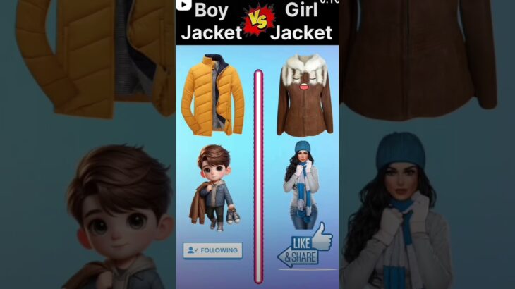Boy jacket Vs girl jacket #ISN CHALLENGEs #trending#