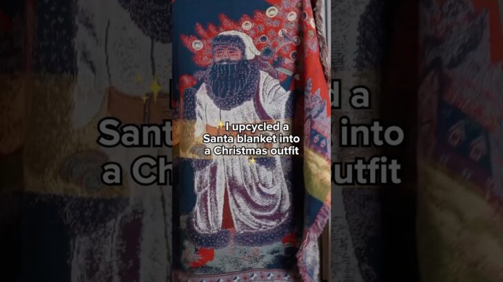 ✨ DIY tapestry blanket pants + an embellished jean jacket: My Christmas outfit is complete 🤶 🎄🤭