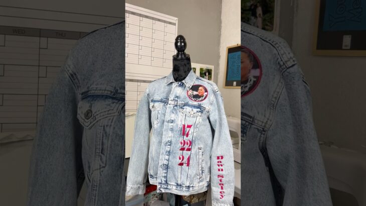 Fresh Off The Machine A Custom Gamecocks Embroidered Denim Jacket 😱#basketball #blackownedbusiness