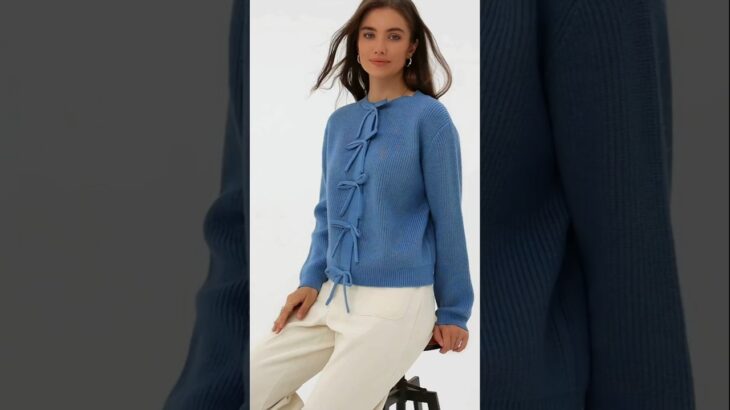 Open Front Bow Knot Cropped Jacket for Women | #ChristmasOutfit #WinterFashion #ChristmasLook