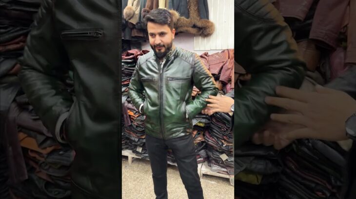 335km dur LUDHIANA se aaye Customer unique Color ki Leather Jacket lene #goodleather #ludhiana #new