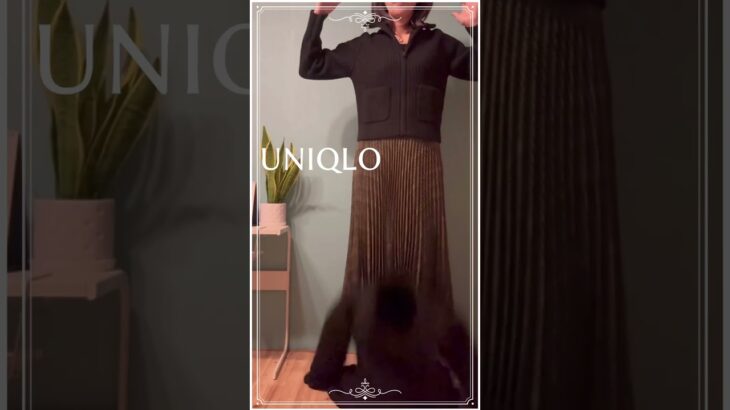 【50代のユニクロ】今が買い　ラムブレンドジップアップジャケット×プリーツロングスカート　#ユニクロコーデ #50代ファッション #ユニクロ購入品