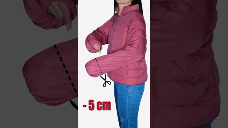 Best sewing trick to shorten jacket sleeves easily! Miarti 🧵✂️