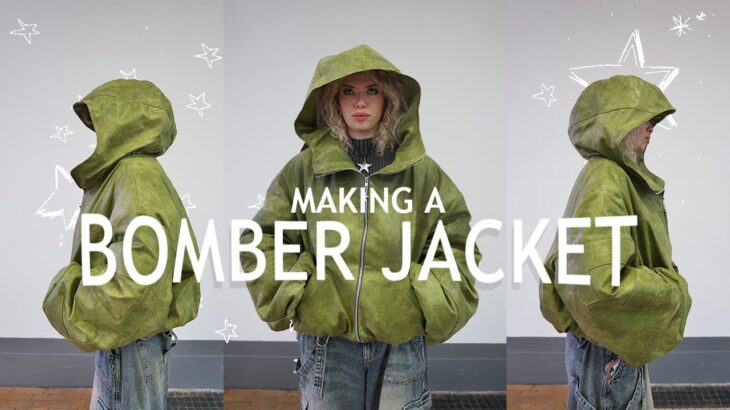 Making a BOMBER JACKET as a fashion student ｡.:*☆