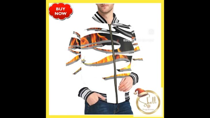 Men’s Printed Design Bomber Jacket at Shell Design Boutique #dumptruck #blazinghorse #bomberjacket