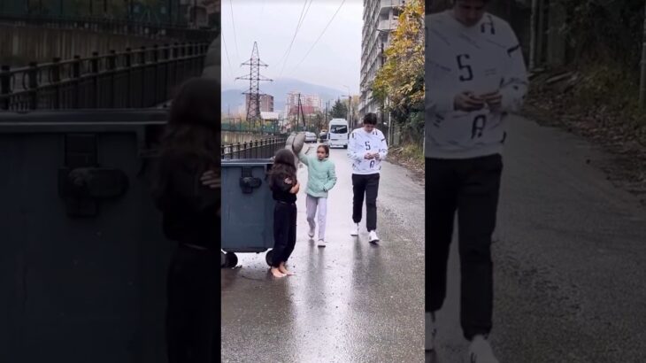 She surrendered her jacket and Sneakers to a homeless young girl💖#kindness#love#shorts