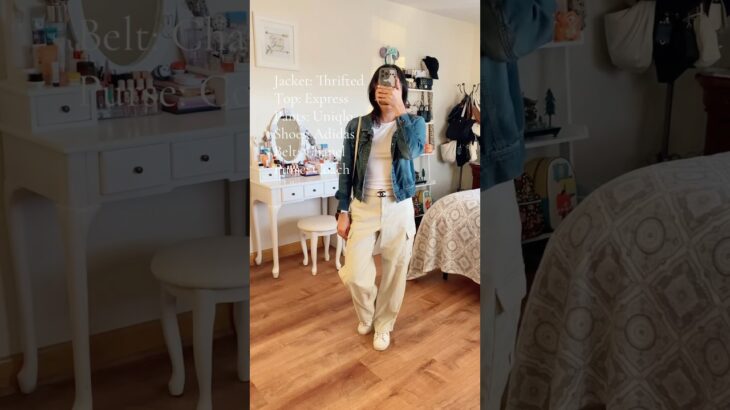 Thrifted this denim jacket for $2 💙 #ootd #outfitideas #outfitinspo #fashion #fitcheck #thrifted