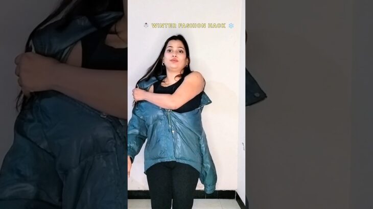 best Trick to make cropped puffer jacket 🤩✅ #shorts #fashionhacks #winterfashion