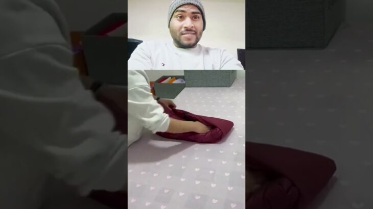 Amazing jacket folding trick #jacket #winter #tricks #shorts