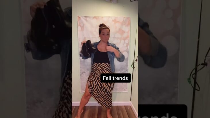 Fall tend check: denim jacket, animal print skirt, black wedge boots and simple accessories