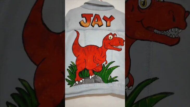 Jacket Pintada Dinosaurio 🦖🖌️🎨 #arte #dibujo