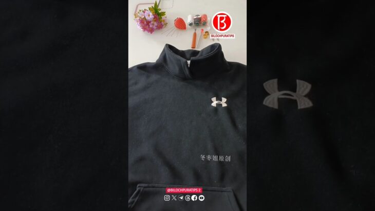 Jacket, sweatshirt, hat with square collar