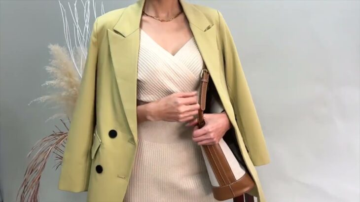 【動画あり】くすみイエローマニッシュダブルジャケット 5