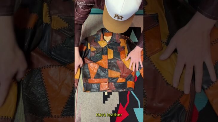 🔥 Abacus Boston Patchwork Leather Jacket – True Vintage Craftsmanship! 🔥 #vintage