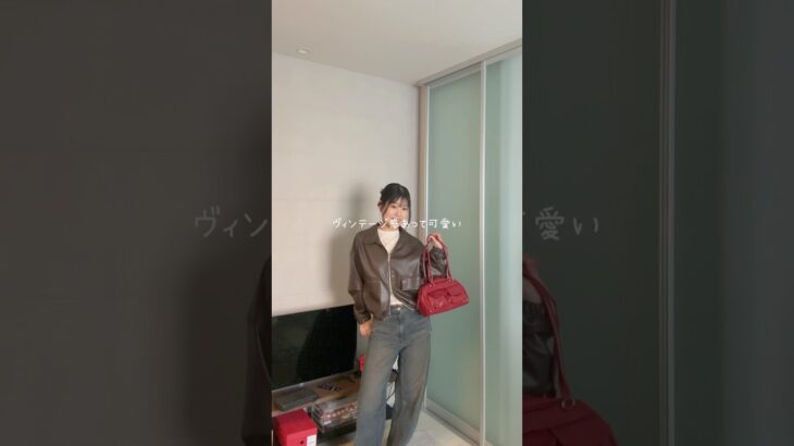 【春の韓国コーデ】 #ファッション #春コーデ #春服 #韓国コーデ #レザージャケット #デニム #GU #バレルレッグ #美容学生