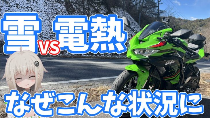 【路面雪】電熱インナージャケットを試しに行ったら雪が残ってた【KAWASAKI】 ZX25R ZX4R トリックスター