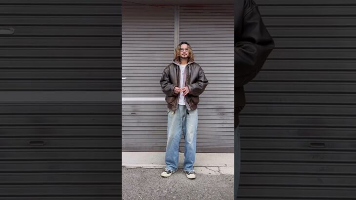 大人レザージャケットコーデ。#古着コーデ #古着コーデ #古着 #コーデ #コーディネート #carhartt #shots #ミリタリー #大人コーデ #tシャツ #1週間コーデ