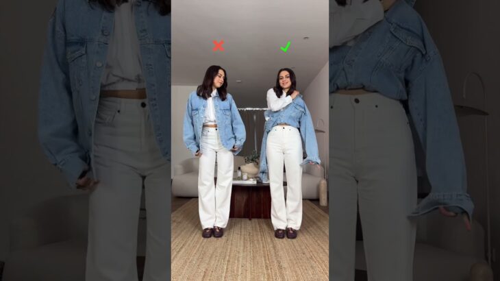 ❌ How to crop a (denim) jacket? Try this! 👀🤍 YAY or NAY? Subscribe for daily #stylehacks