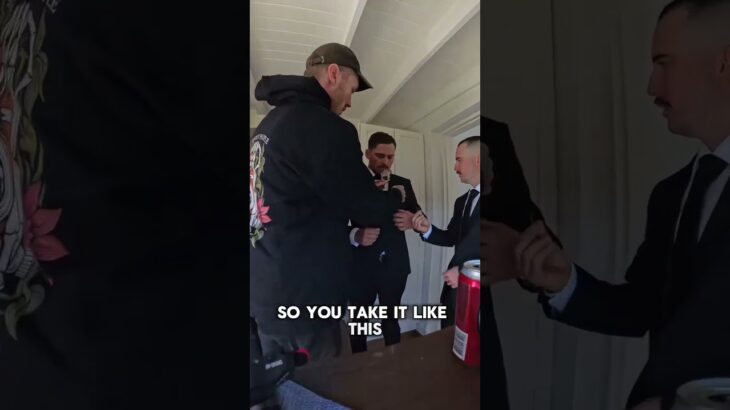 How to stick the flowers on your wedding jacket