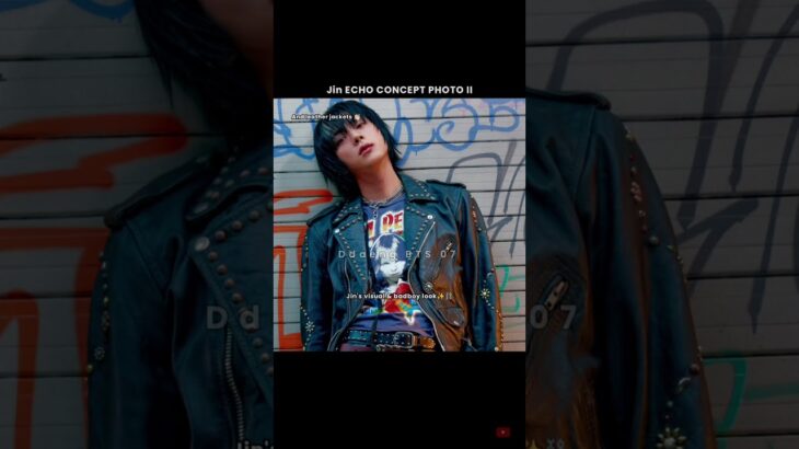 Jin in leather jacket & badboy look 👏🏻 #bts #jin #ddaengbts #kpop