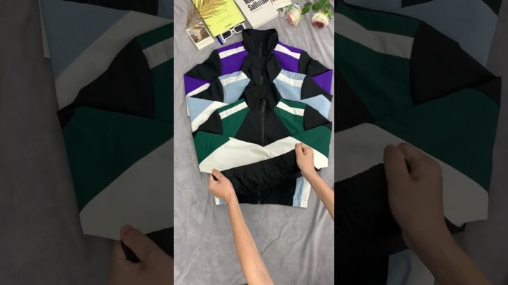 Jogging jacket in patchwork colors for sports#jogging #jacket #sports