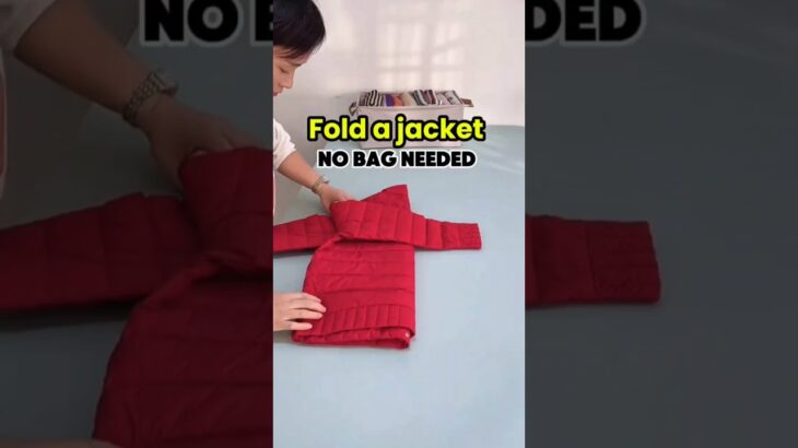No Bag? No Problem! How to Fold Jacket to Save Space #shorts #tipsandtricks #clothes #easytricks