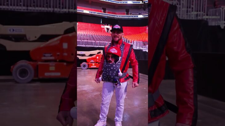 Papa Merab Dvalishvili in the RED Jacket and his own mini Sean. #UFC316 is going to be fun.