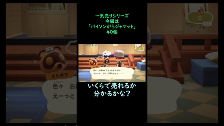 【あつ森】　一気売り シリーズ  Part1121 今回は 【パイソンがらジャケット】 40個 いくらか分かるかい？