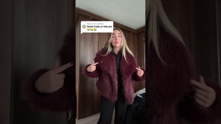 Stylish burgundy faux fur jacket #winterfashion