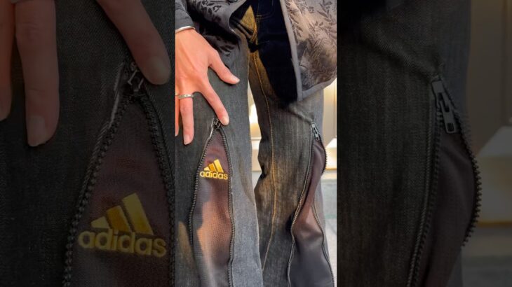 トラックジャケットでリメイクしたデニムです！#adidas #remake #fashion #リメイク #ファッション